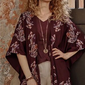 Floral Embroidered Kimono J. Jill S-L Stunning